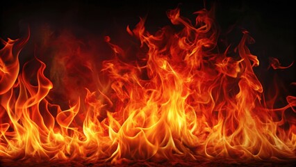 Fototapeta premium Artistic of fiery red hot flames , fire, flames, background, hot, burning, inferno, heat, inferno, abstract, artistic, danger