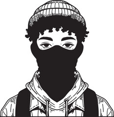 People wearing ski mask character design art
