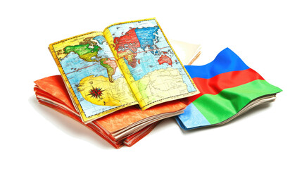 Flags and Maps Collection on White Background Generative AI