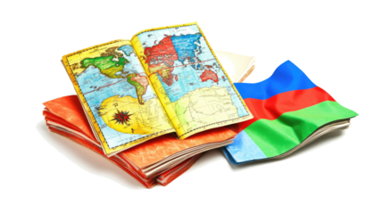 Flags and Maps Collection on White Background Generative AI