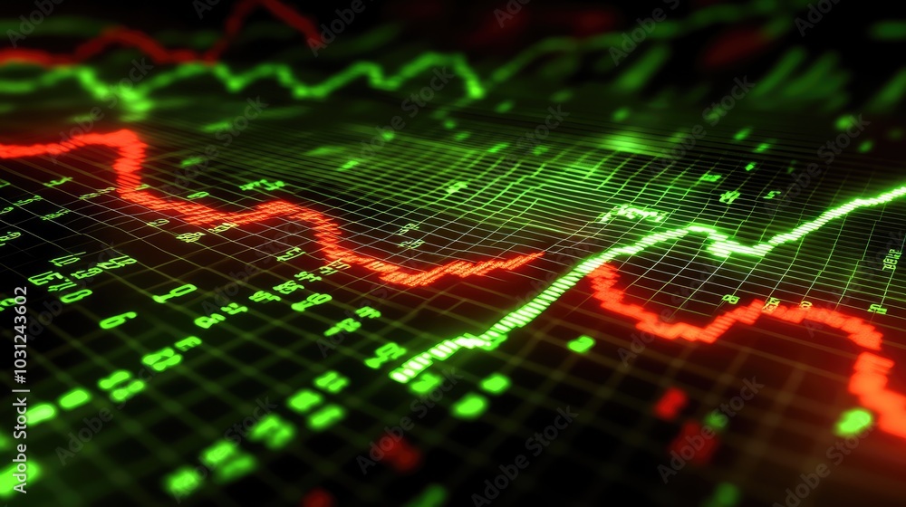 Aufkleber dynamic stock market data visualization chart