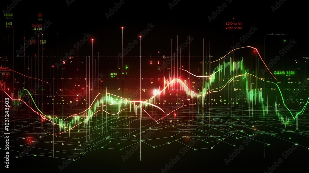 Poster dynamic financial data visualization with charts and graphs