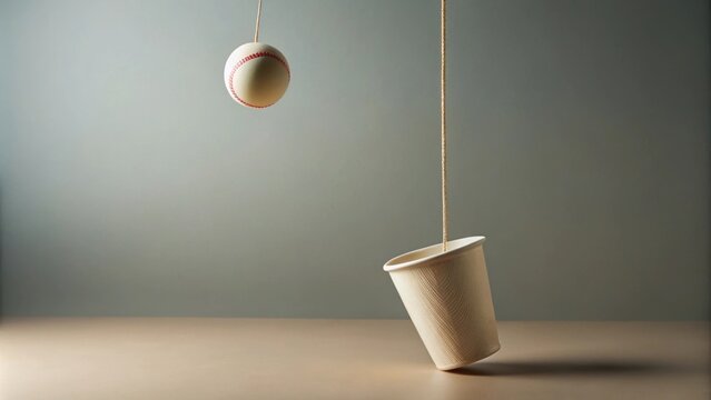 Traditional game of throwing a small ball into a cup attached to a string in mid-air, juego, emboque, air, traditional, ball, cup