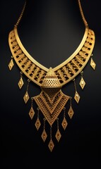 Obraz premium Gilded refinement: gold jewellery, auric treasures, lavishness, shimmering allure, fine artistry of gold accessories, symbolizing affluence, style, timeless beauty in every piece.