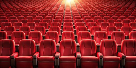 Obraz premium Cinema/theater red seats background, red, seats, theater, cinema, entertainment, audience, rows, comfortable, interior