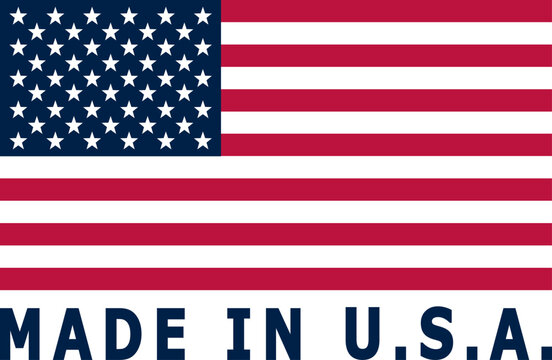 Made in USA: Flag and text as label or tag symbolizing the quality and origin of the products from the USA. svg scalable vector for the web included.