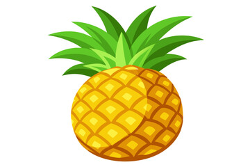 Beautiful ripe delicious pineapple vector art illustration