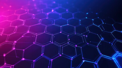 Abstract Hexagon Pattern with Glowing Lines