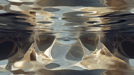Fototapeta premium shimmering pool water texture with rippling caustics and shadow play
