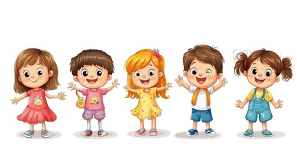 kids in cartoon style