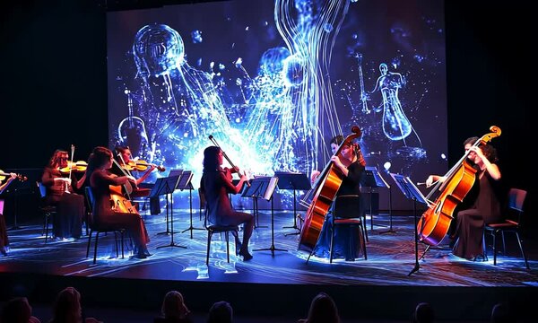 String Quartet Performance with Digital Art Projection