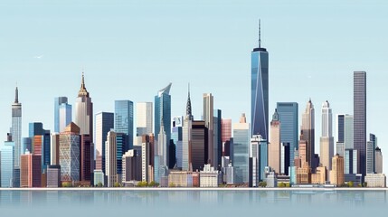 Obraz premium Cityscape illustrations vector, showing detailed views of cities like New York, Tokyo, and Paris, modern and vibrant