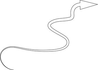 Arrows curve and wavy. Hand drawn thin line