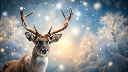 Reindeer with background, reindeer, animal, Christmas, holiday, wildlife, mammal, festive,isolated, antlers, fauna, North Pole