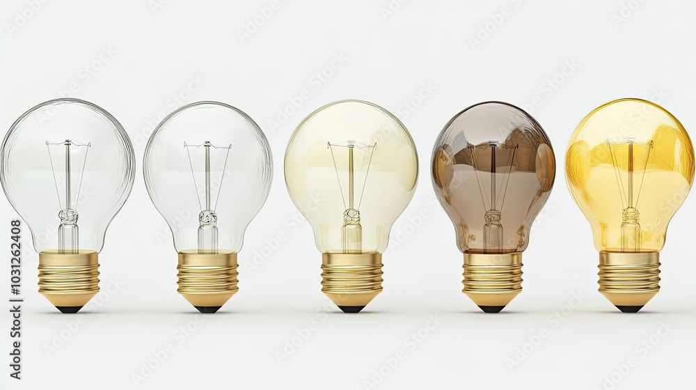 Poster different types of light bulbs showcasing various designs and colors generative ai