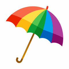 rainbow umbrella isolated on white background