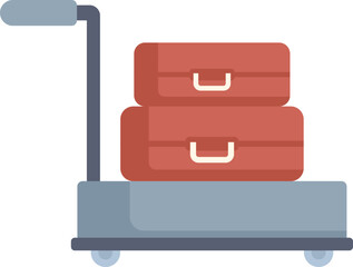 This luggage trolley is carrying suitcases, representing the concept of travel and tourism