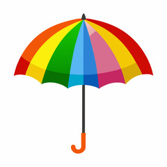 Obraz premium rainbow umbrella isolated on white background