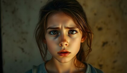 Fototapeta premium A young woman with a worried expression