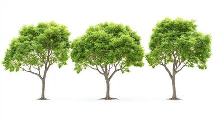Lush Green Trees Standing Together in Bright Light During Daytime Generative AI