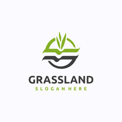 Letter S grassland logo design template. Lawn care concept. Creative vector symbol.