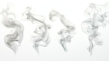 Gentle White Smoke Waves Flowing Gracefully Against a Blank Backdrop Generative AI