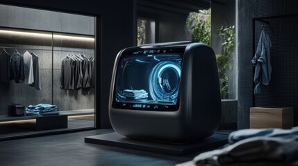 Modern Washing Machine with Advanced Display Technology
