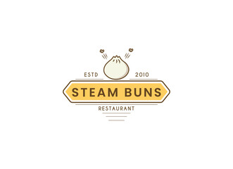 Steamed buns logo design vector template. Chinese steamed bun.