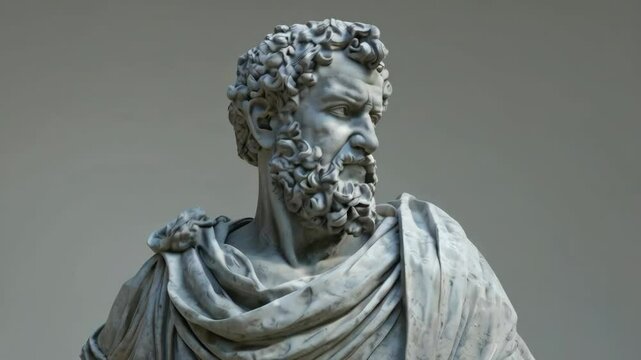 Marble Bust of a Man , 4K Ultra HD footage Perfect for Professional Projects, tech presentations, product showcases and professional digital content.	
