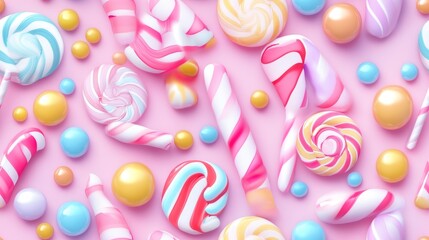 Colorful Candy Background for Sweet Treats Theme