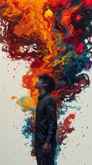 Obraz premium Abstract Man: A Journey Through the Mind
