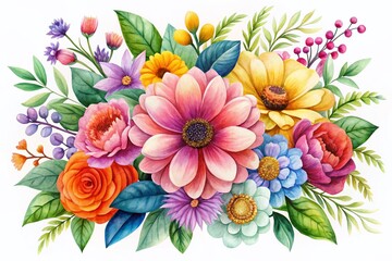 Beautiful Watercolor Flower Illustration Isolated on Transparent Background for Creative Design and Artistic Projects
