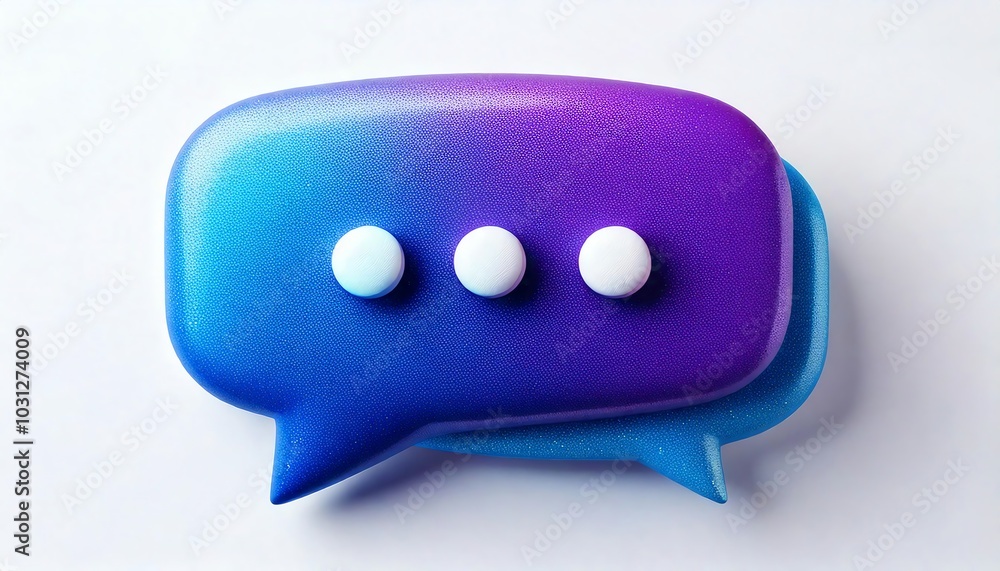Poster a colorful speech bubble icon featuring three dots, symbolizing communication or messaging.