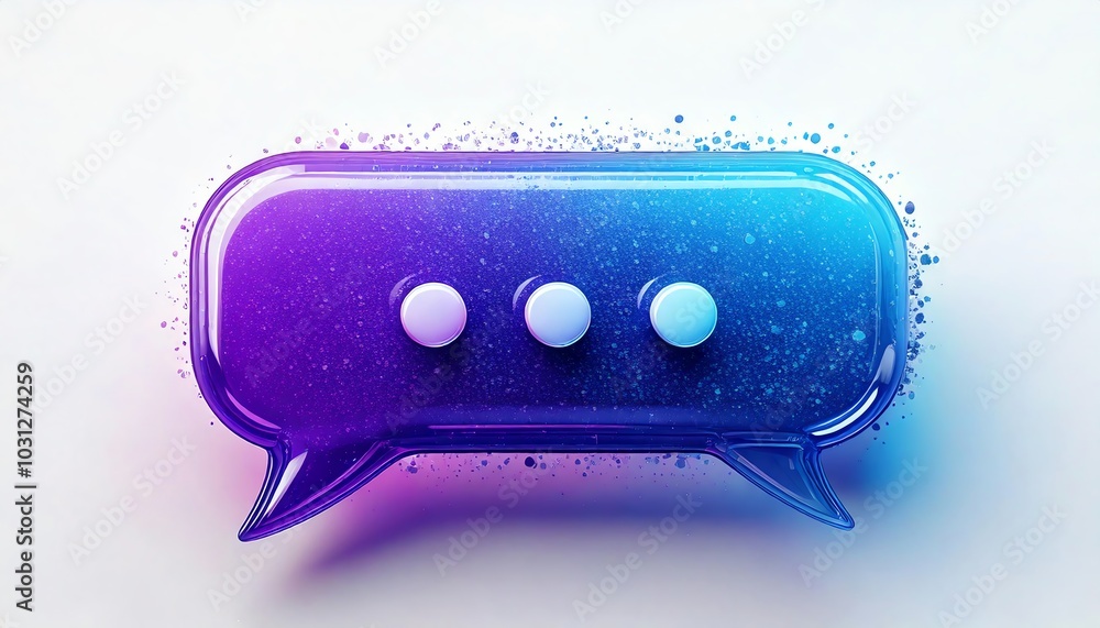 Aufkleber a vibrant message bubble design features three dots, depicting a virtual conversation or waiting for