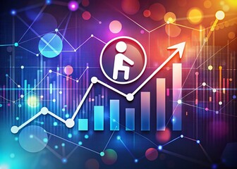 Birth Rate Trends Analysis with Baby Symbol and Graphs Showing Population Growth Dynamics