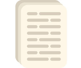 Minimalist icon of a stack of paper with text, perfect for projects related to business, education, or office work