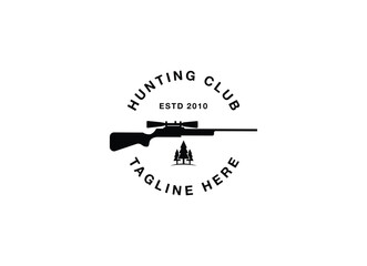 hunting club logo vector vintage illustration