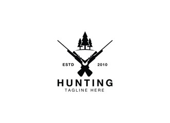 hunting club logo vector vintage illustration