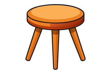 Three legged stool. Vector illustration isolated on white background
