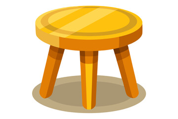 Three legged stool. Vector illustration isolated on white background