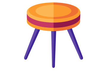 Three legged stool. Vector illustration isolated on white background