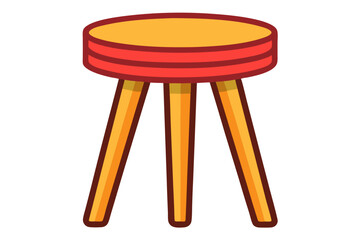 Three legged stool. Vector illustration isolated on white background