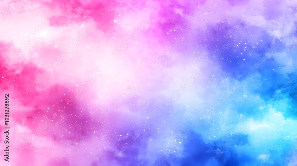 Poster vibrant cosmic gradient swirl abstract digital background with glittering stars and sparkling textur
