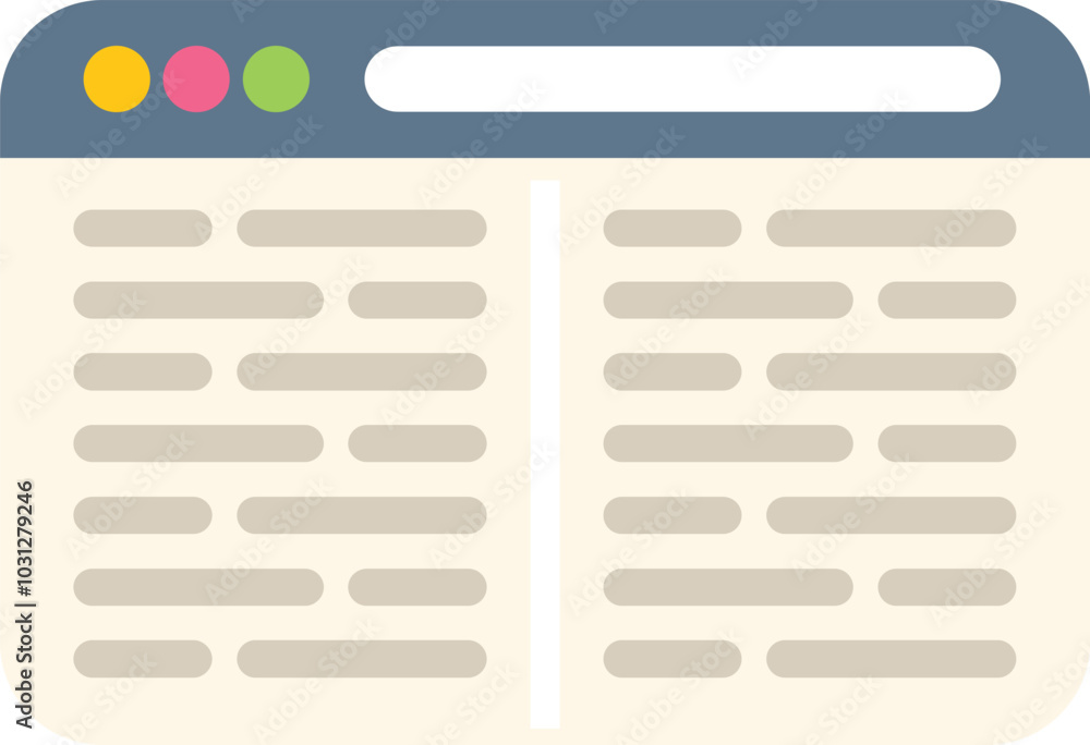 Poster minimalist depiction of a browser window, showcasing lines of website code against a neutral backgro