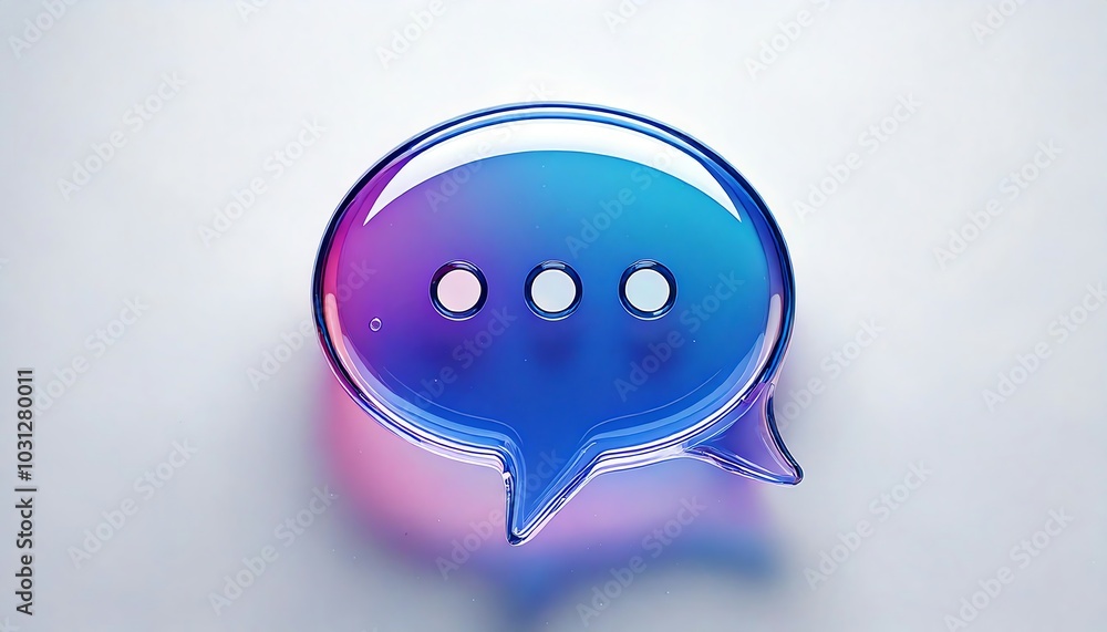 Aufkleber a colorful chat bubble icon, symbolizing communication and messaging in a digital context.