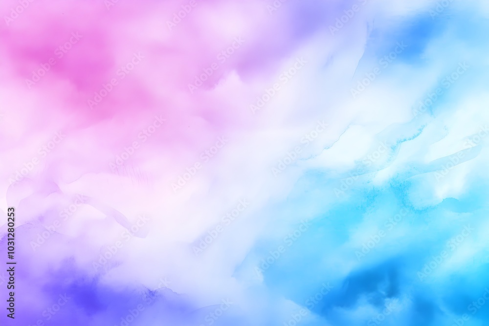 Poster soft and dreamy pastel colored abstract gradient textured background with wispy cloud like shapes
