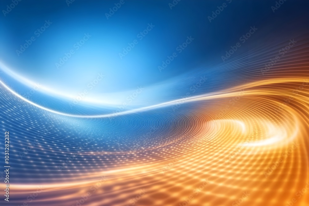 Poster vibrant abstract digital background with flowing radiant waves and glowing patterns