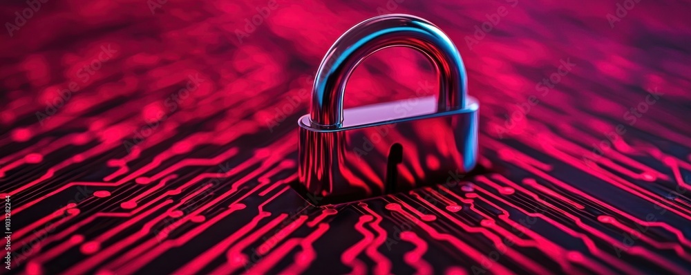 Poster internet users data flowing through cables secured by locks, firewalls, encryption, technology