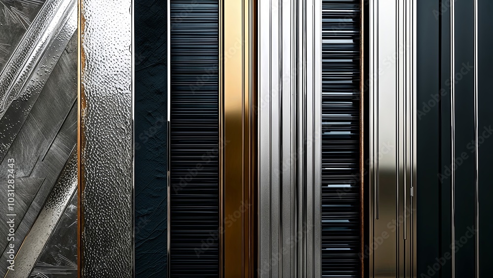 Canvas Prints Abstract close-up of textured metallic panels.