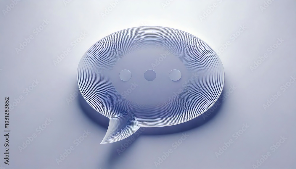 Poster a transparent speech bubble with a unique fingerprint pattern, symbolizing communication and individ
